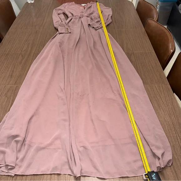 Baltic Born Women's XS Mauve Long Sleeve Fully Lined Maxi Dress Boho Fairycore - Picture 7 of 11